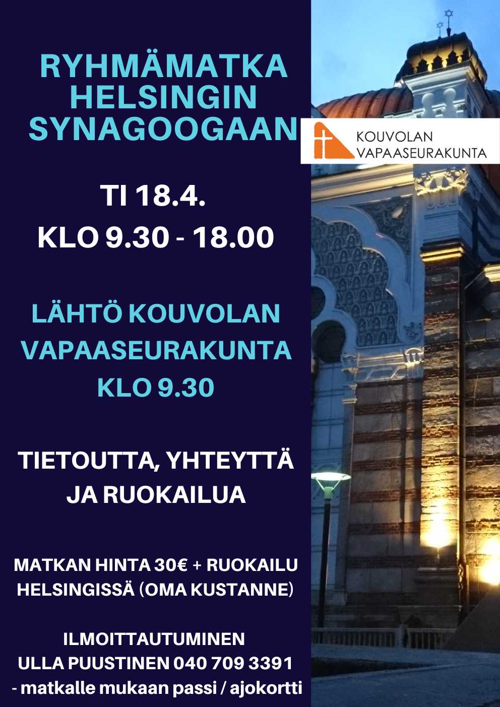 Ryhmämatka – Helsingin juutalaiseen synagoogaan
